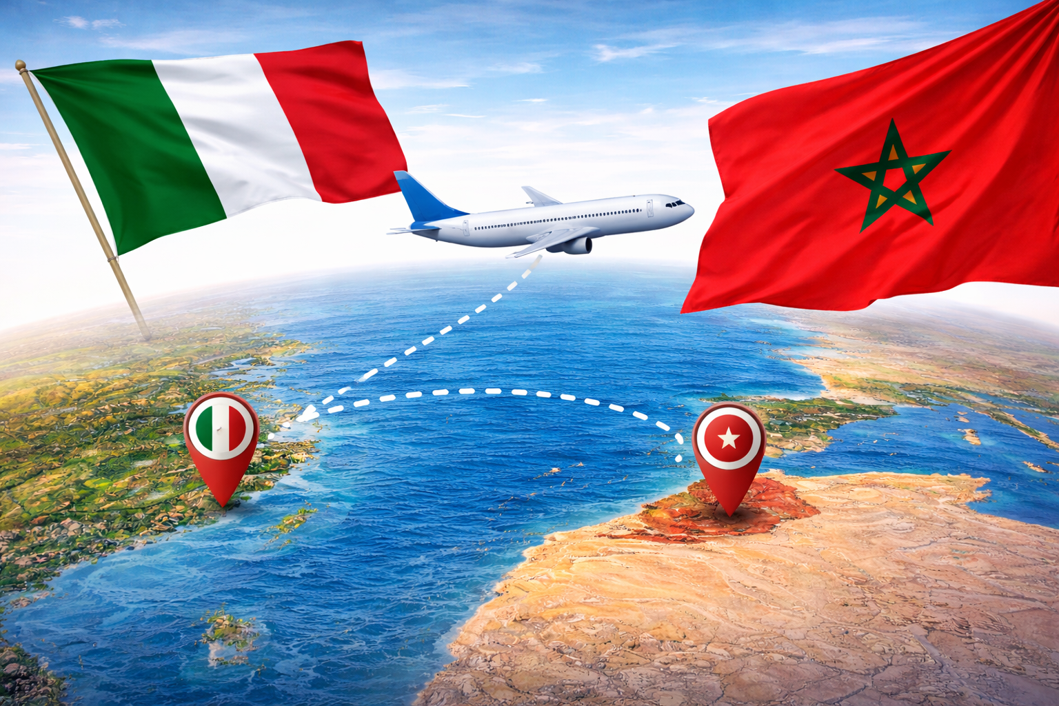 Travel from italy to morocco